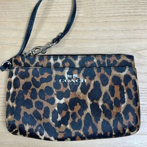 Limited edition Leopard Coach wristlet